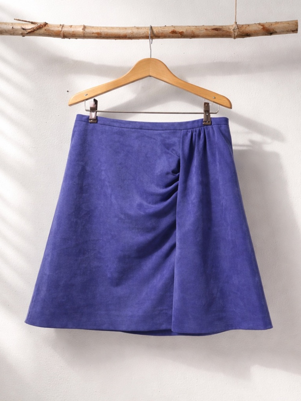 Anthropologie Deep Purple A-Line Suede Skirt